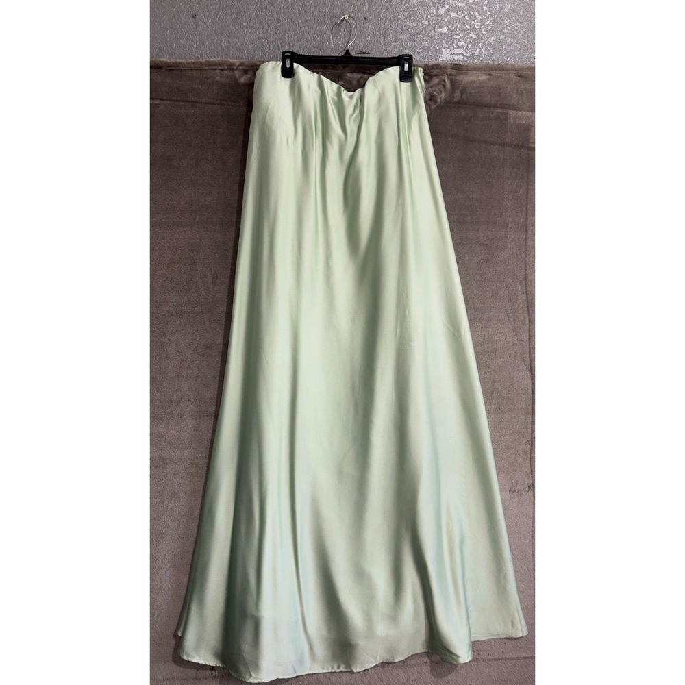 Show Me Your Mumu Tinsley Tube Dress Womens Large Pistachio Luxe Satin Side Zip - Picture 4 of 13